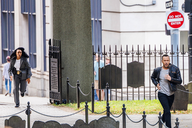 Lena Silver (Sonequa Martin-Green) and Danny Reagan (Donnie Wahlberg) in Season 1 of Boston Blue