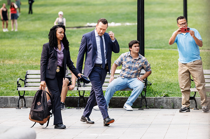 Lena Silver (Sonequa Martin-Green) and Danny Reagan (Donnie Wahlberg) in Season 1 of Boston Blue
