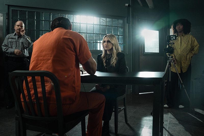 Annaleigh Ashford, Dennis Quaid, James Wolk, and Tamera Tomakili in Happy Face