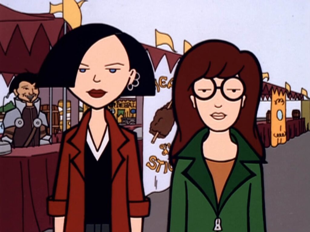 Animated Daria Morgendorffer and Jane Lane in Daria