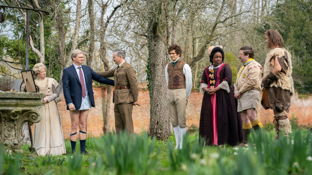 Charlotte Ritchie and Kiell Smith-Bynoe in Ghosts (UK)