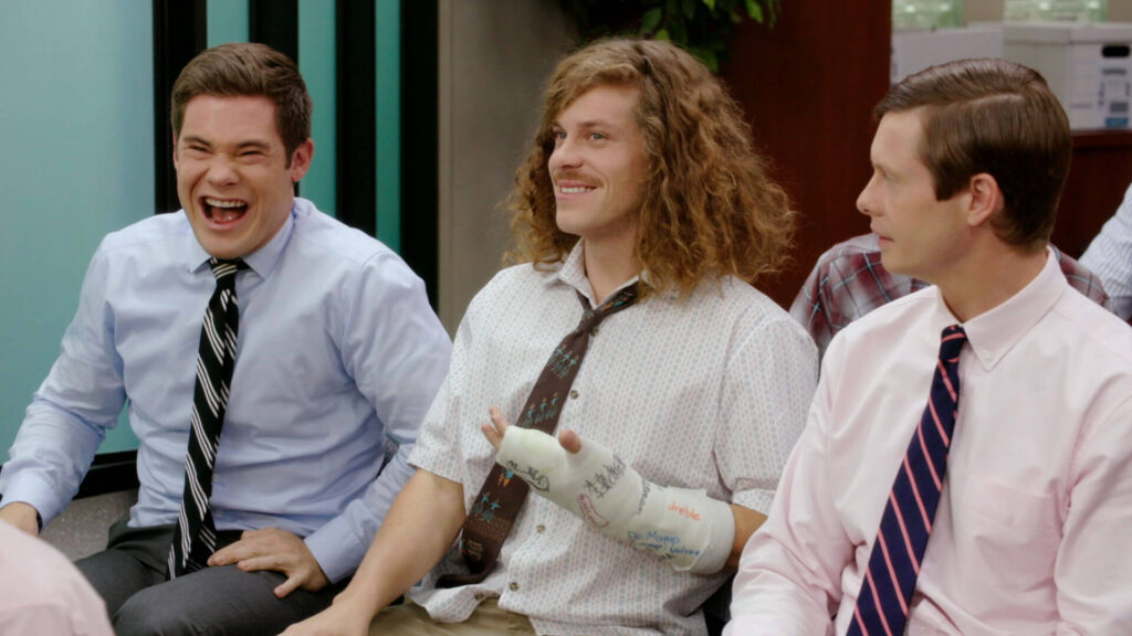 Blake Anderson, Adam Devine, and Anders Holm in Workaholics