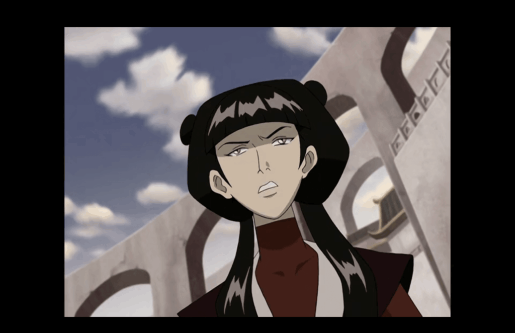 Fire Nation villains, Mai voiced by Cricket Leigh in Avatar: The Last Airbender