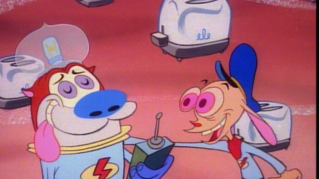 Animated characters Ren & Stimpy in The Ren & Stimpy Show