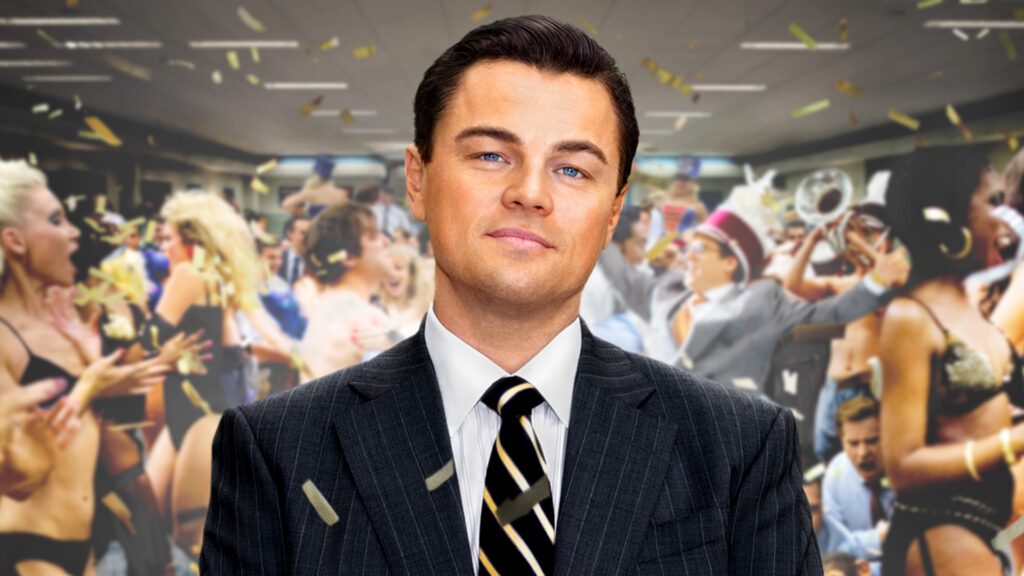 Leonardo DiCaprio stars as Jordan Belfort in The Wolf of Wall Street