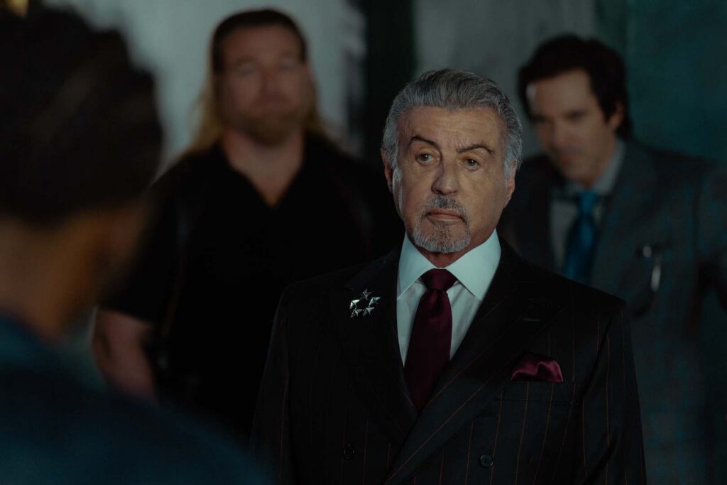 (L-R): Mike "Cash Flo" Walden as Bigfoot and Sylvester Stallone as Dwight Manfredi in Tulsa King, episode 6, season 4, streaming on Paramount+, 2026. Photo Credit: Steve Swisher/Paramount+