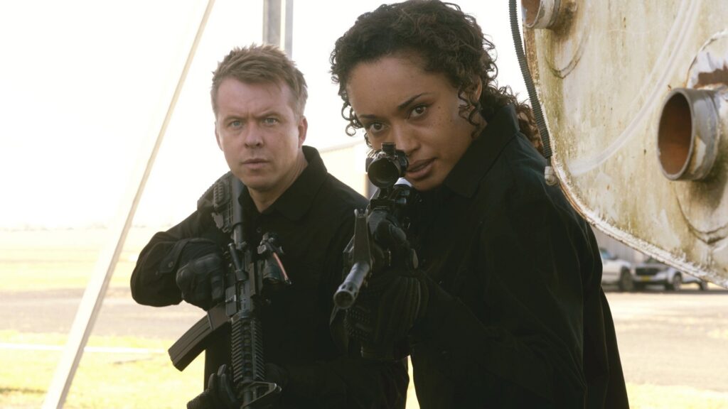 Todd Lasance as AFP Sergeant Jim “JD” Dempsey and
Olivia Swan as NCIS Special Agent Michelle Mackey in NCIS: Sydney