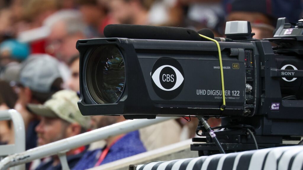 CBS camera at an NFL game