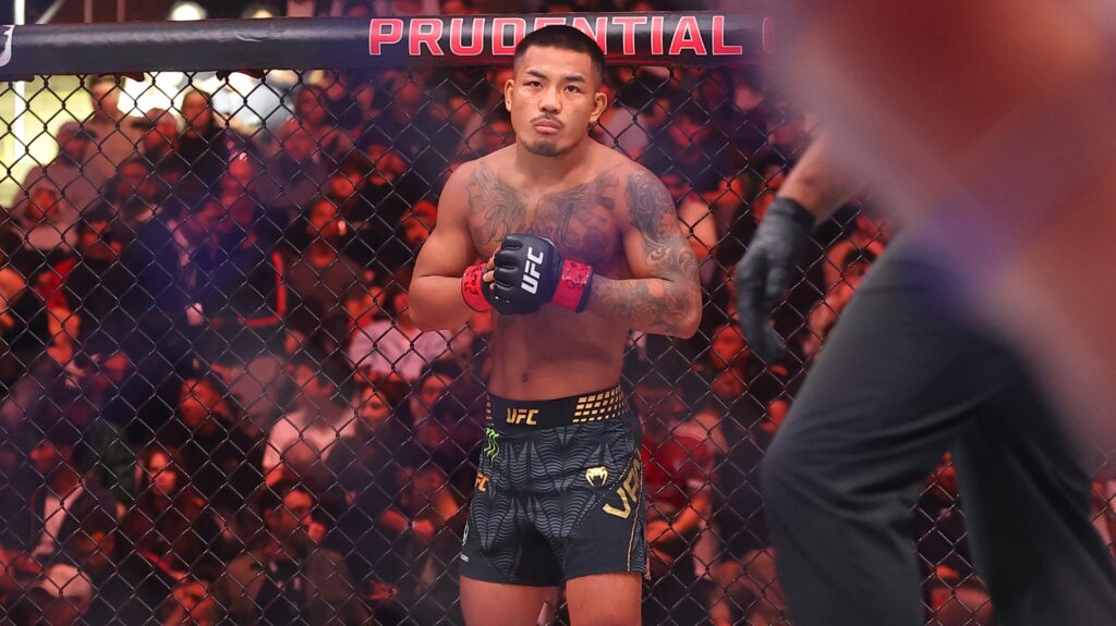 Joshua Van of Myanmar prepares to face Tatsuro Taira of Japan in the UFC flyweight championship fight during the UFC 328 event at Prudential Center on May 09, 2026 in Newark, New Jersey.