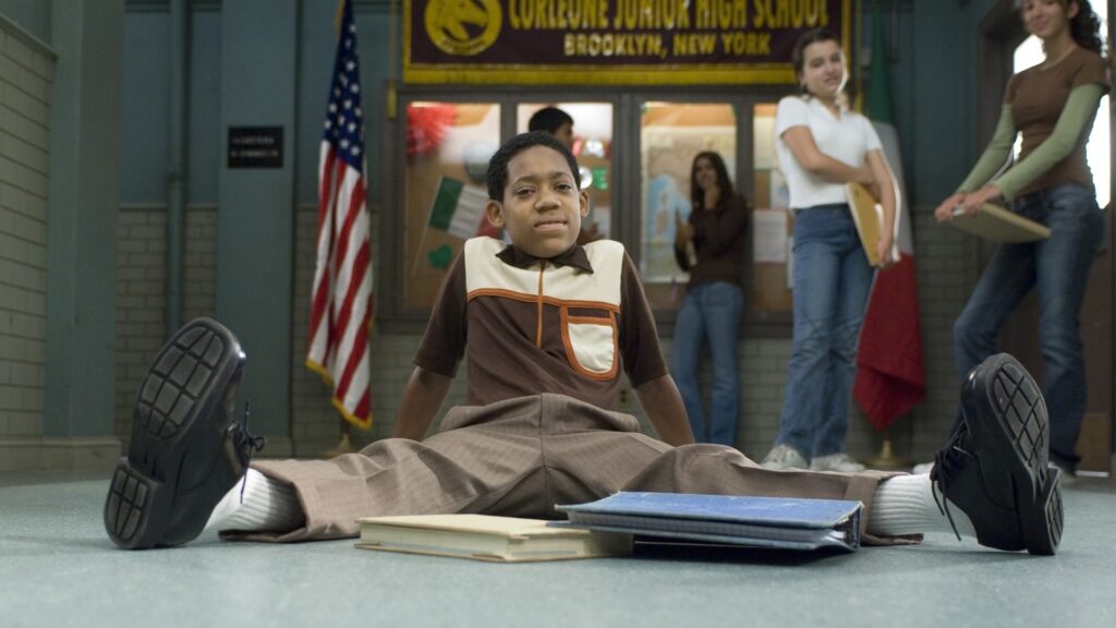 Tyler James Williams plays Chris, a teenager who struggles when bused for the first-time to a predominantly white middle school, Corleone Junior High, becoming an instant target for bullies in EVERYBODY HATES CHRIS.